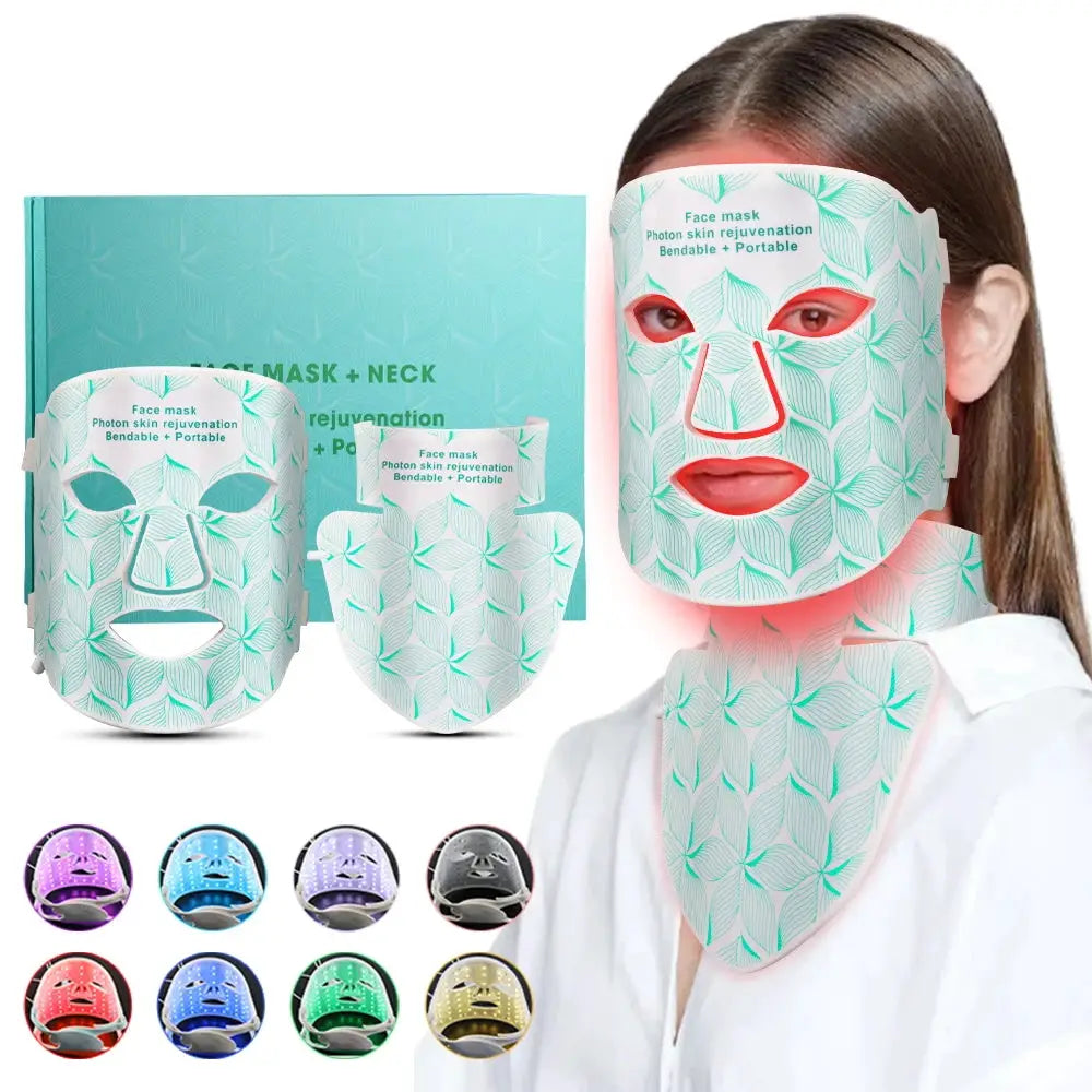 8 Colors Facial LED Mask with Neck Red Light Near Infrared Therapy Beauty Mask Anti Aging Skin Rejuvenation Lifting Tighten from PriceLows™