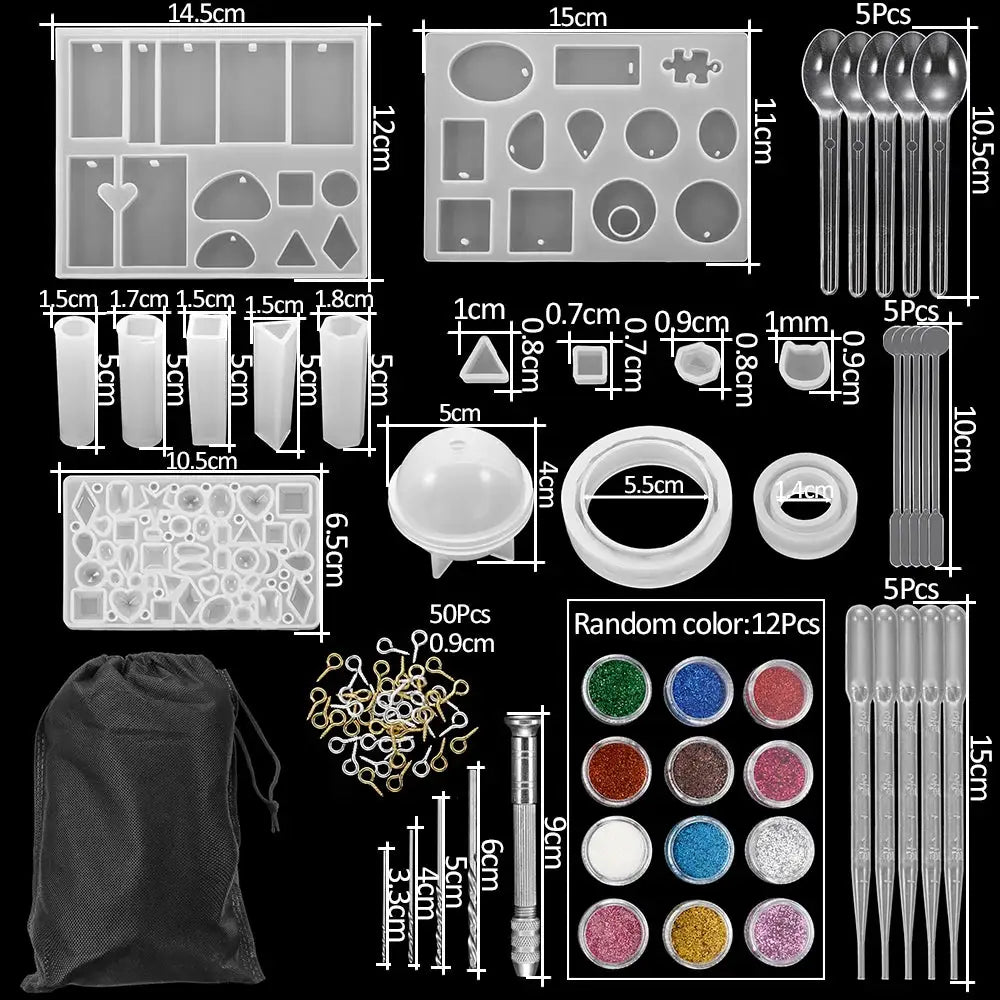Silicone Resin Mold Kit | Jewelry Making Supplies | With Epoxy And Dried Flowers