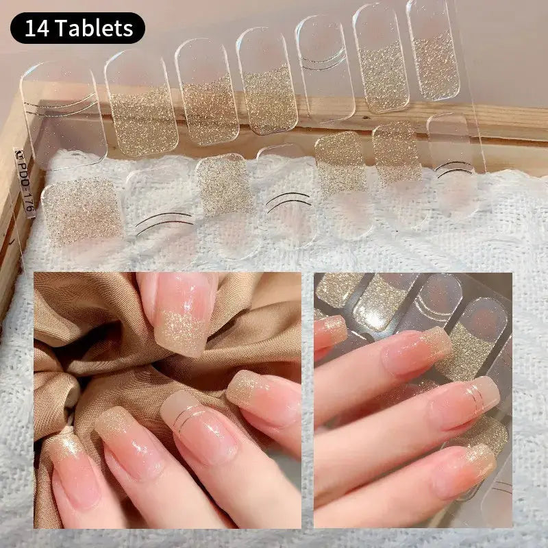 Full Cover Nail Stickers Fashion Nail Polish Nail Decoration Sparkling Glitter Self Adhesive Manicure Designer Nail Art Sticker from PriceLows™