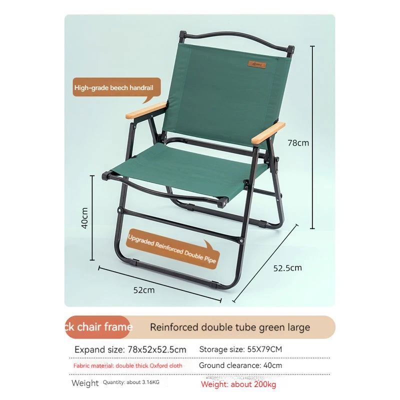 Camping Chair | Aluminum Frame | Ultra-Light Portable | Green