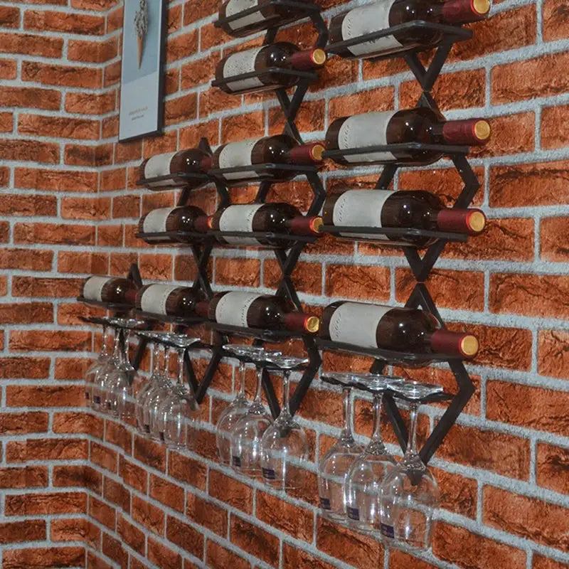 1PC Wall Mounted Upside Down Wine Rack Bottle Goblet Glass Holder Storage Organizer from PriceLows™