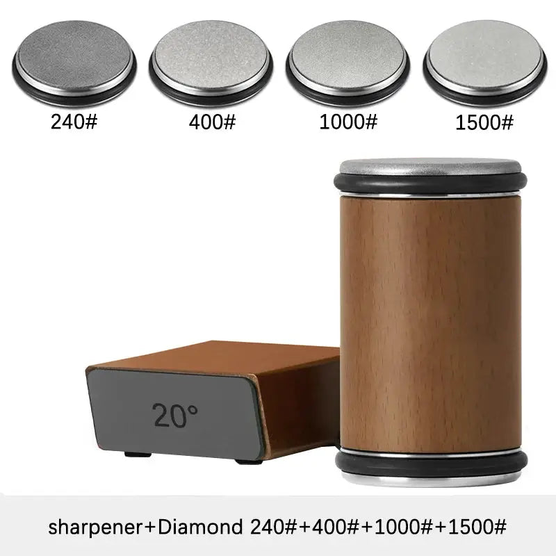 Knife Sharpener | Double Sided Diamond | 15/20 Degree Magnetic Roller