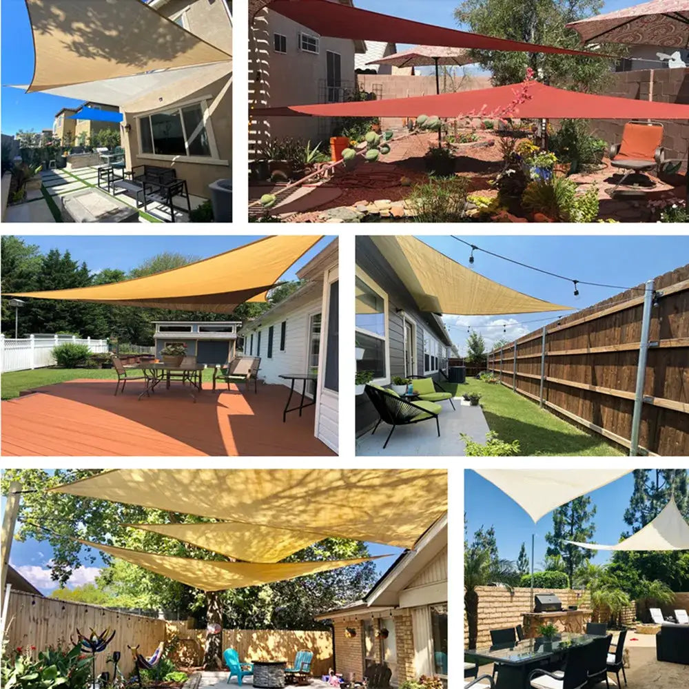 5x5x5/2x2x2M Waterproof Sun Shelter Triangle Sunshade Protection Outdoor Canopy Garden Patio Pool Shade Sail Awning Shade Cloth from PriceLows™
