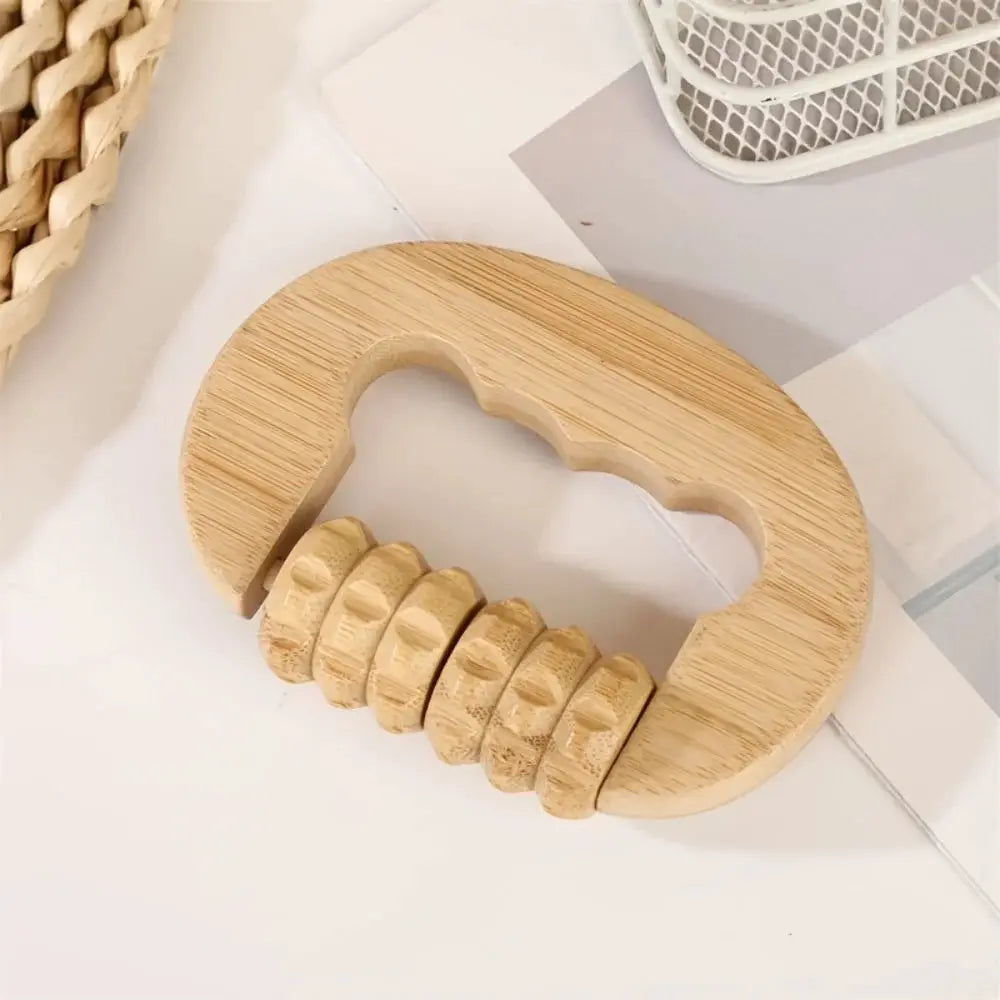 Bamboo Manual Roller Tool | 3-Segment Design | Acupoint Massage | For Neck And Waist