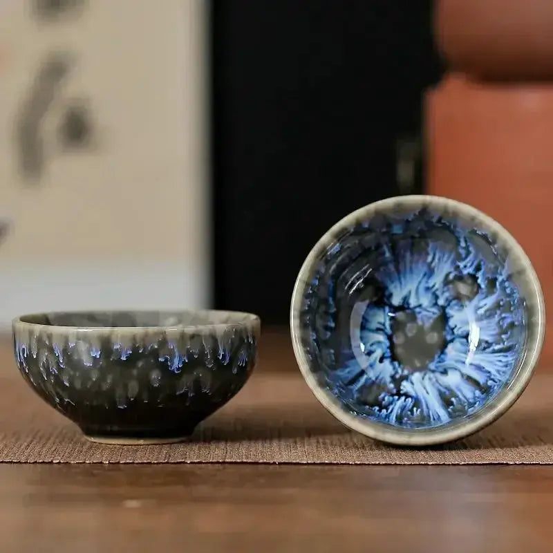 1pc Multicolor Kiln Fambe Porcelain Tea Cup Large Kung Fu Temmoku Glaze Ceramics Japanese Master Teacup Retro Single Tea Cups from PriceLows™