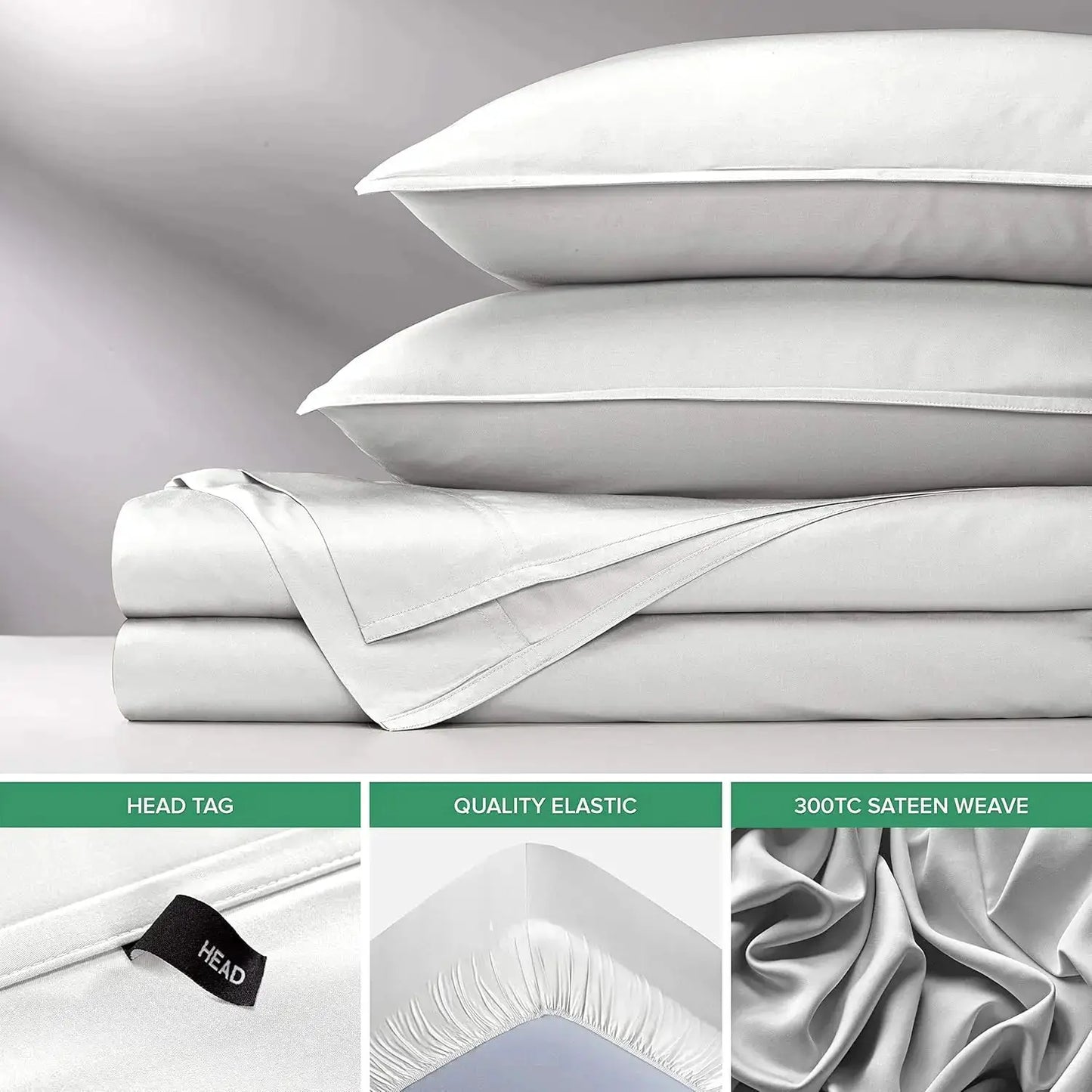 King Bamboo Viscose Bed Sheet Set, Soft Cooling 4-Piece with Deep Pockets for Mattress up to 16 Inches, White from PriceLows™