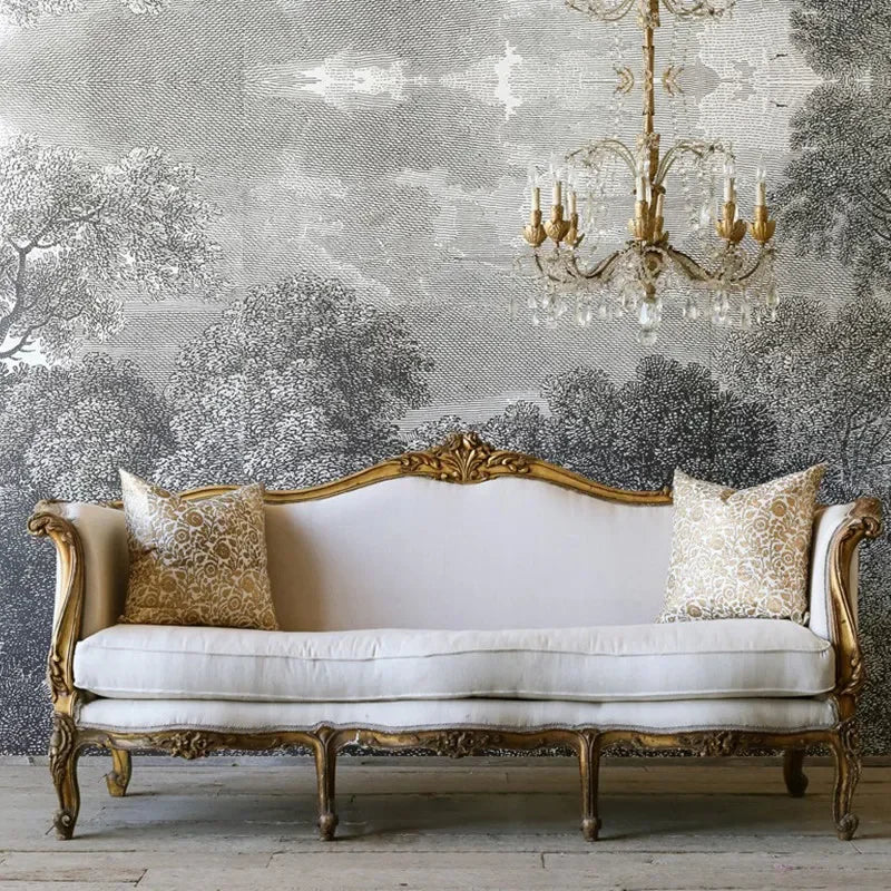 Fabric Sofa | Carving Flower Design | Fabric Upholstery | S Shaped Customizable
