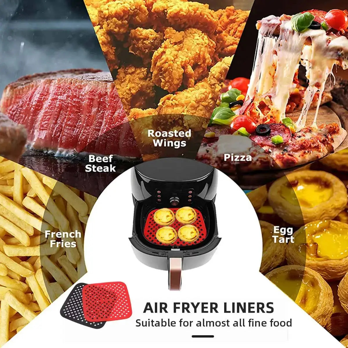 Silicone Air Fryer Mat | 2 Pack | Non-Stick | For Air Fryers