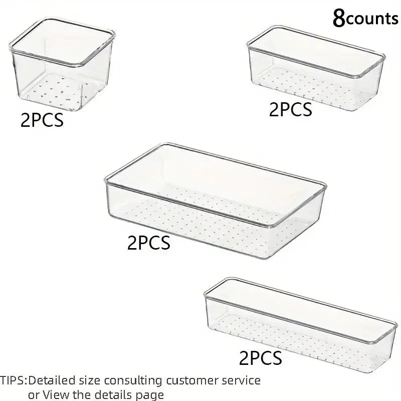 28 PCS Clear Drawer Organizers Set 4-Size Versatile Bathroom and Vanity Drawer Organizer Trays Storage Bins for Bedroom Kitchen from PriceLows™