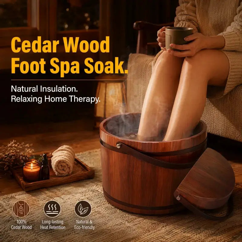 Wooden Massage Foot Bath Barrel With Handle For Soaking