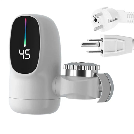 Restroom Hotel Kitchen Electric Heating Faucet Fast Heating Tap Water Faucet With Led Digital Display Tap Accessories US/EU Plug from PriceLows™