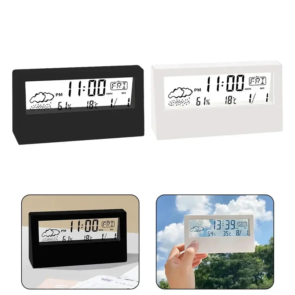 LED Thermometer Thermo-Hygrometer Multifunction Electronic Temperature Humidity Meter Weather Station For Home With Alarm Clock from PriceLows™