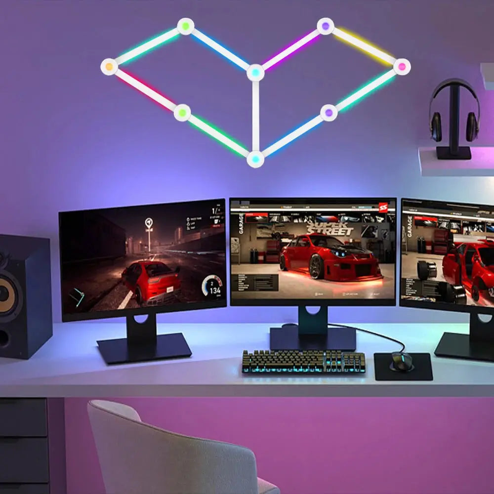 Wiscolor LED RGB Smart Wall Light DIY Atmosphere Night Light Game Room TV Backlight Decorative Wall Light Bar Music Rhythm APP from PriceLows™