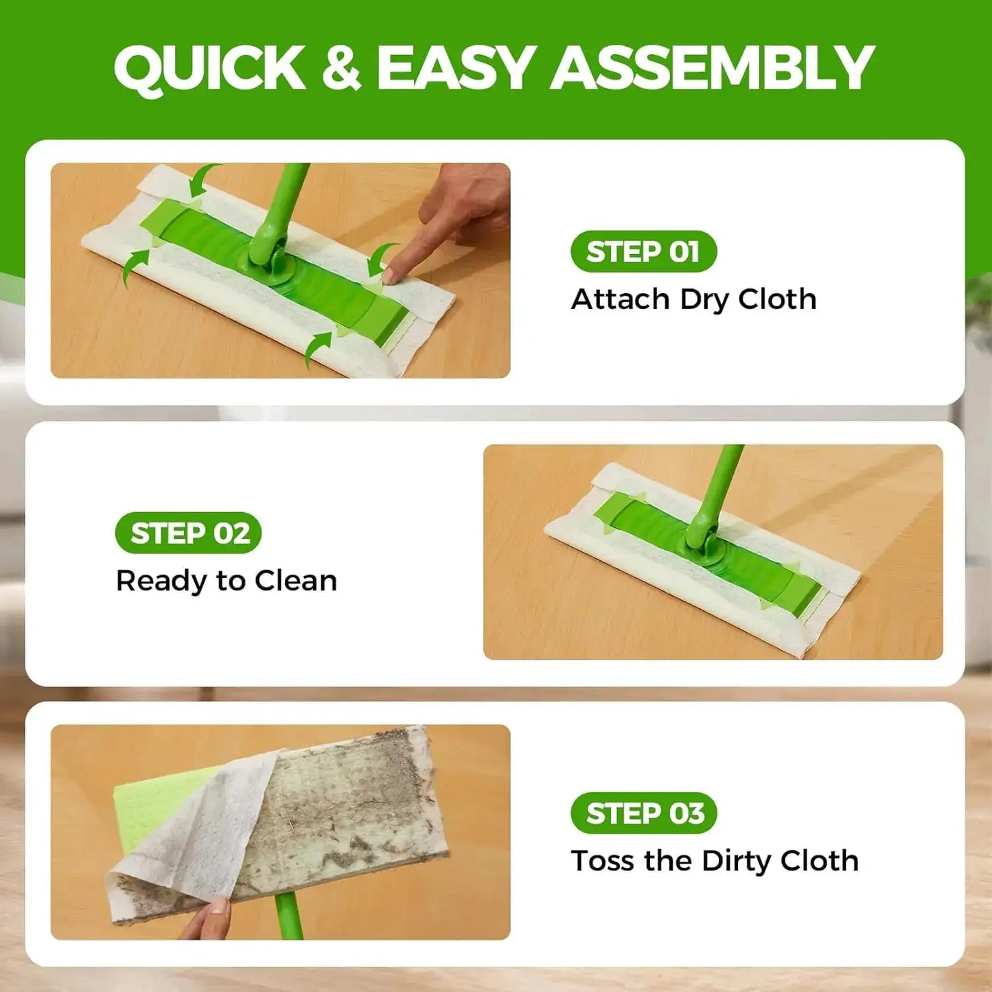 Disposable Dry Sweeping Cloth Pads Compatible with Swiffer Sweeper Household Floor Car Dust Removal Paper Electrostatic Mop Pads from PriceLows™