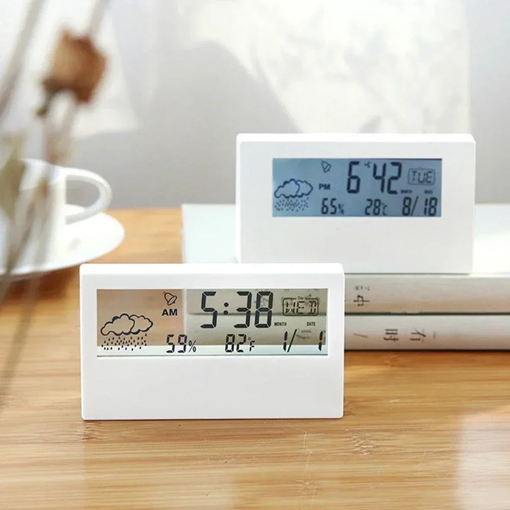 LED Thermometer Thermo-Hygrometer Multifunction Electronic Temperature Humidity Meter Weather Station For Home With Alarm Clock from PriceLows™