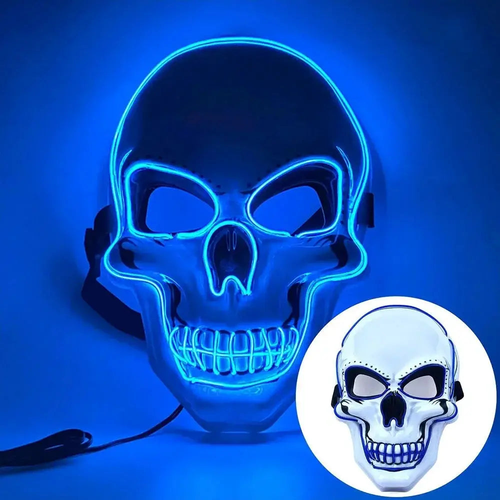 Full Face Skull Mask | Luminous Design | Adult Size for Halloween
