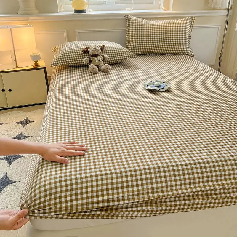100% Polyester Fitted Sheet Stripe Style Bed Cover Skin-friendly Mattress Cover Sabanas Adults Kids Bed Sheets (No Pillowcase) from PriceLows™
