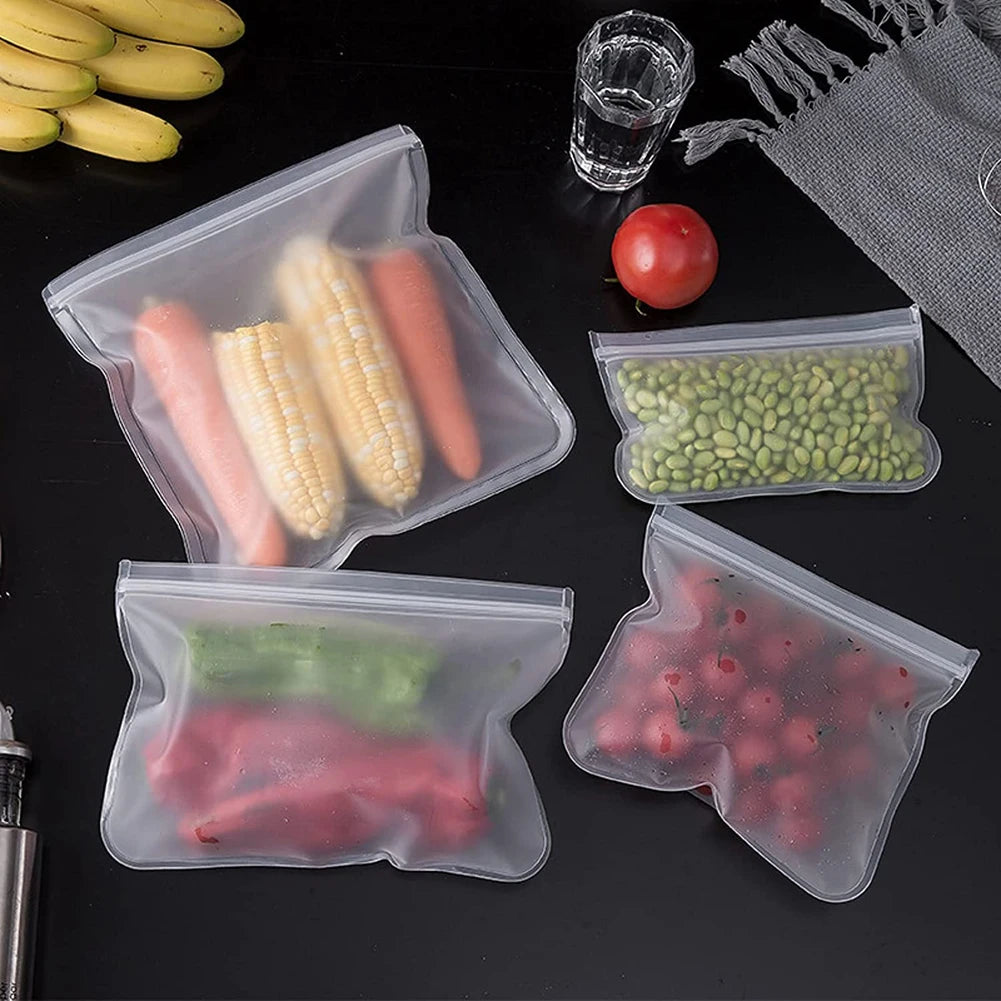 Silicone Food Storage Bag | Reusable Zip Seal | Fridge Safe | Assorted Sizes
