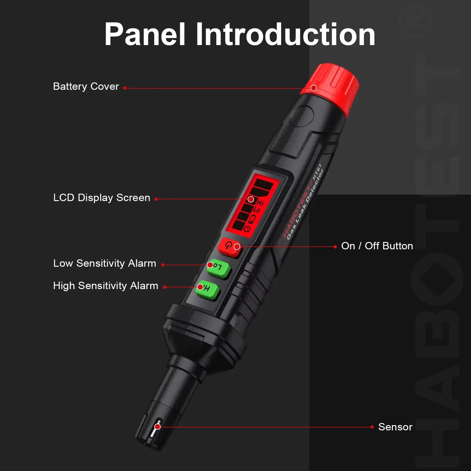 HABOTEST HT61Gas Leak Detector Natural Gas Detector with Audible & Visual Alarm Portable Gas Sniffer to Locate Combustible Leak from PriceLows™
