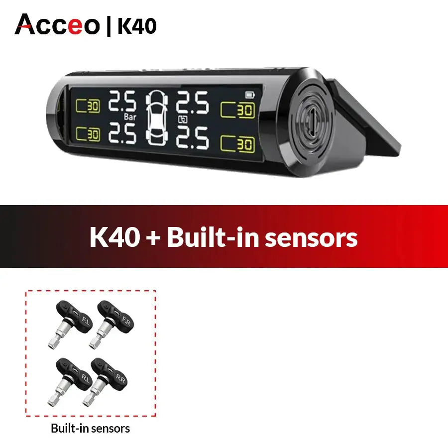 USB/Solar TPMS Wireless Tire Pressure Monitoring 4 Sensors Car Tire Temperature Tire Pressure Monitor Safety Alarm from PriceLows™