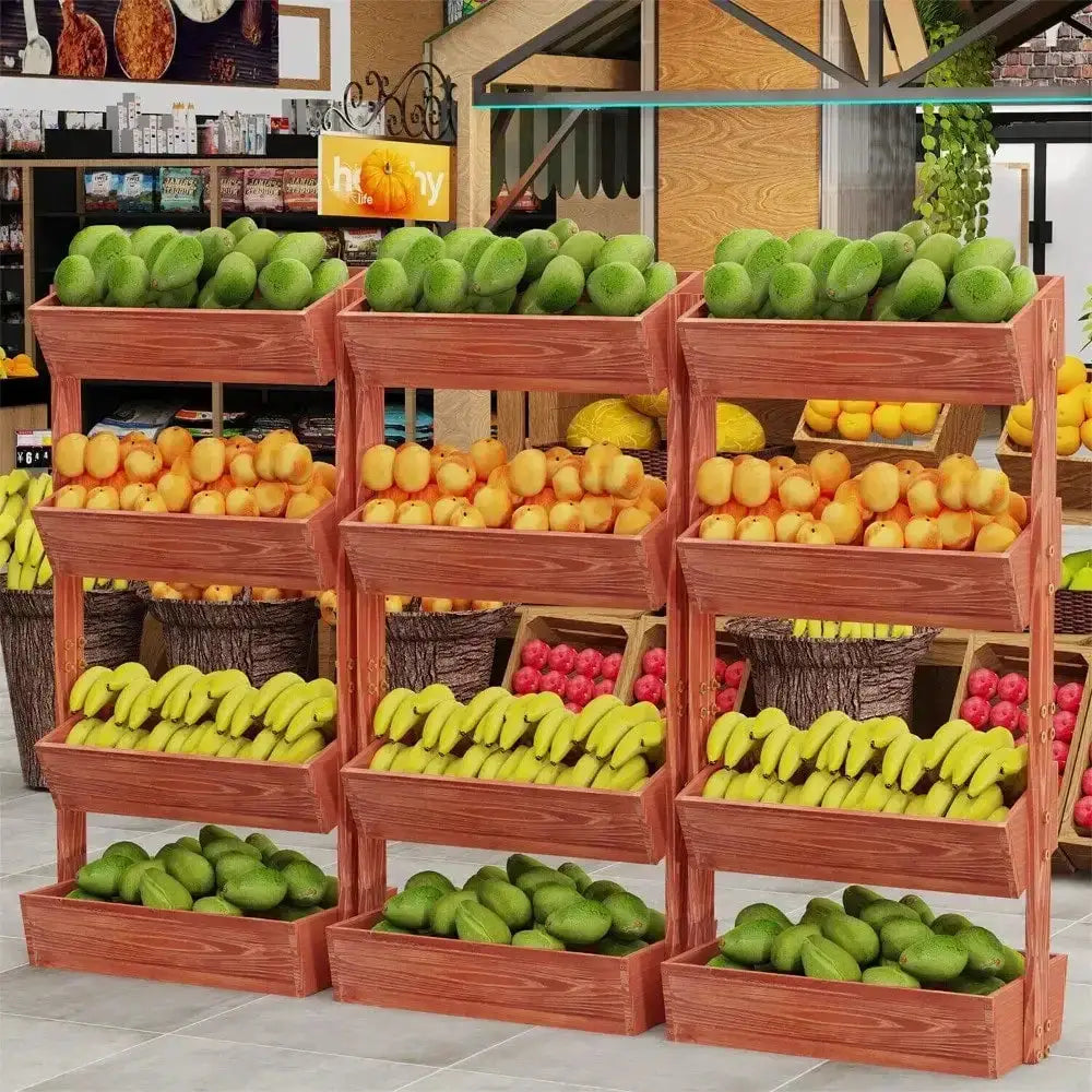 4 Tier Wooden Ladder Garden Bed Stand Extre Large Elevated Planter Fruit Box from PriceLows™