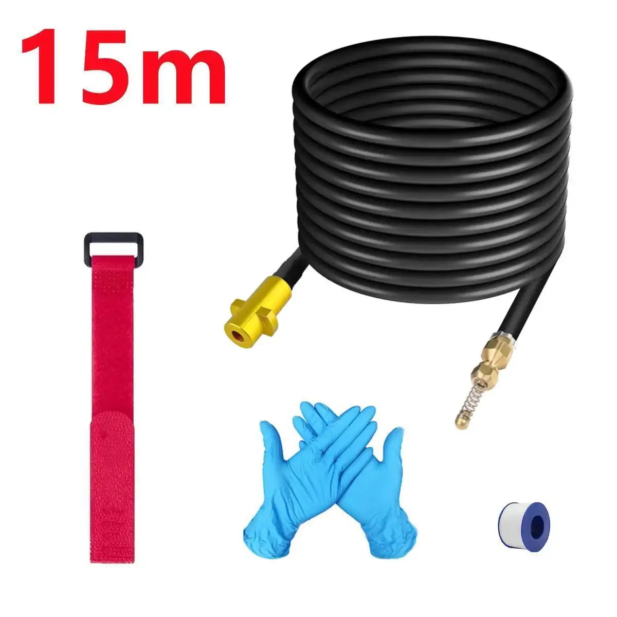High Pressure Drain Hose | Copper Nozzle | Fits Karcher K2 K7 | 10 15 20 Meters