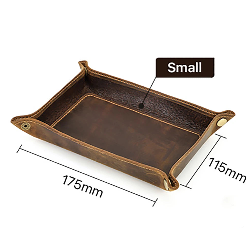 Leather Desktop Tray | Genuine Nubuck Leather | Jewelry Organizer | One Size