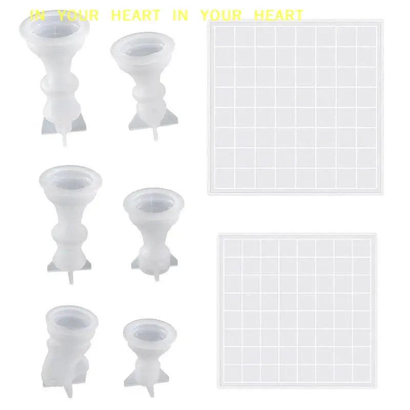 3d Chess Resin Mold | Silicone Casting Set With Board