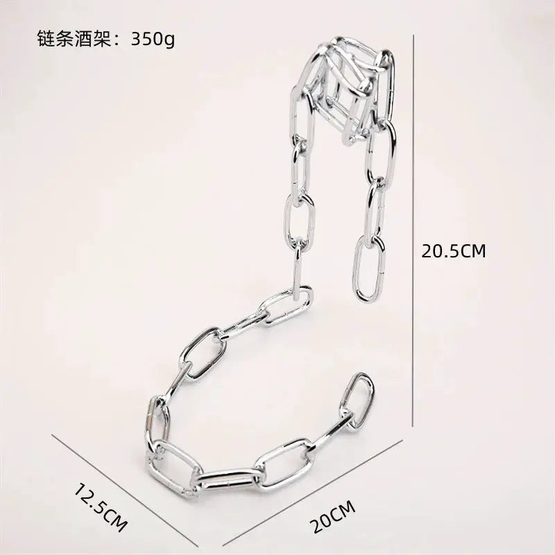 Creative Wine Display Stand Iron Chain Wine Bottle Holder Home Decorations Table Decor Wine Cabinet Storage Rack from PriceLows™