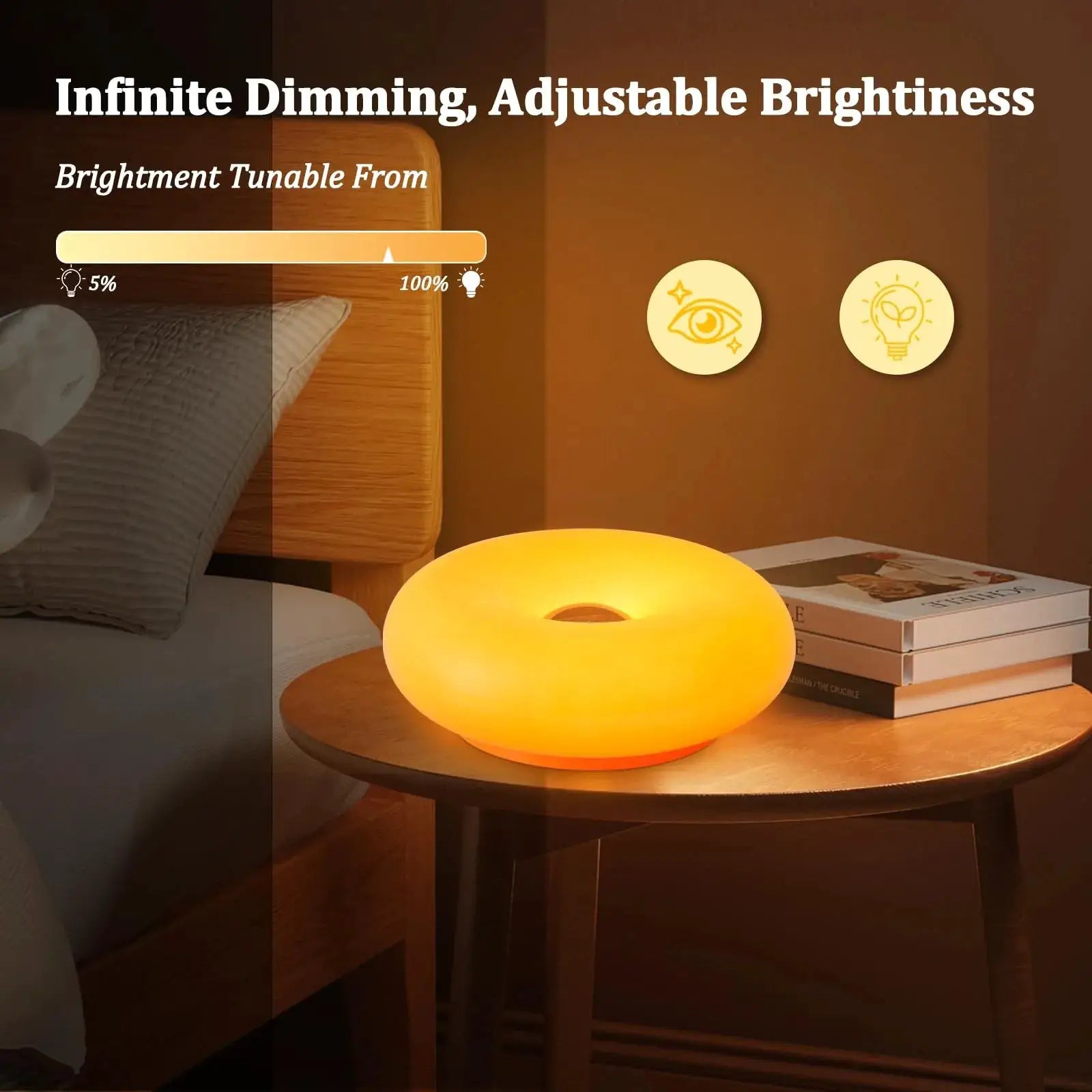 Aesthetic Doughnut LED Night Lamp – Cozy Ambient Light, Touch Control,Warm Color from PriceLows™