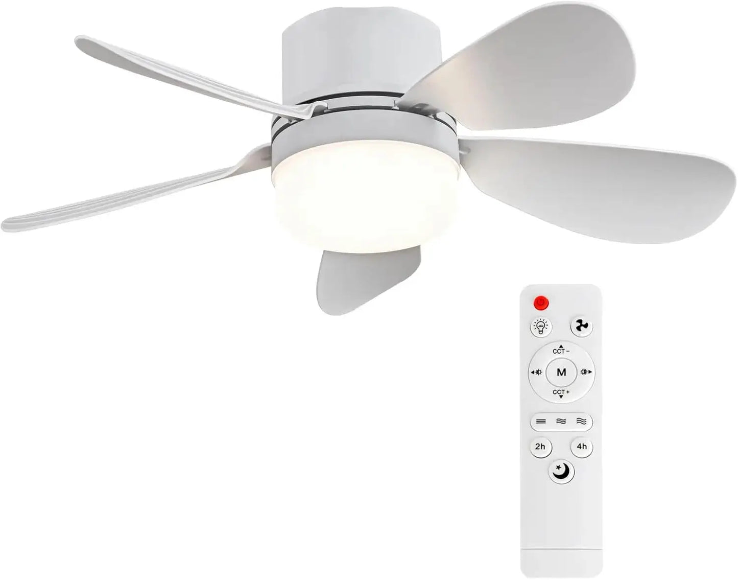 Ceiling Fan Light | Remote Control | E27 Socket | Bulbs Included
