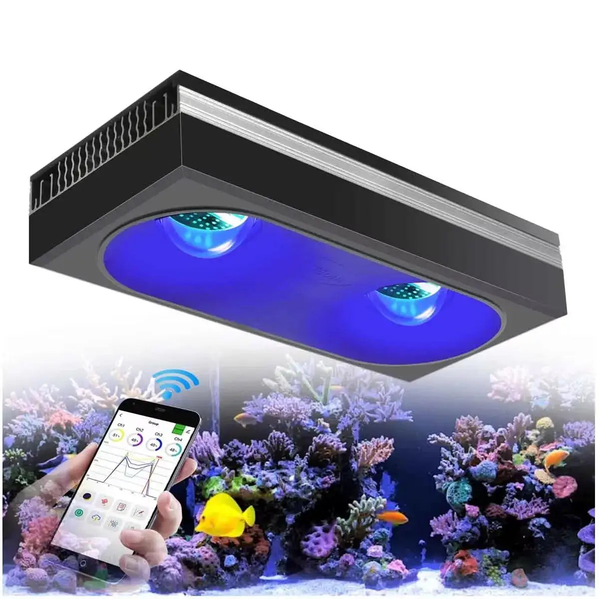 LED Aquarium Reef Light | 180W WiFi | Full Spectrum | Clip On