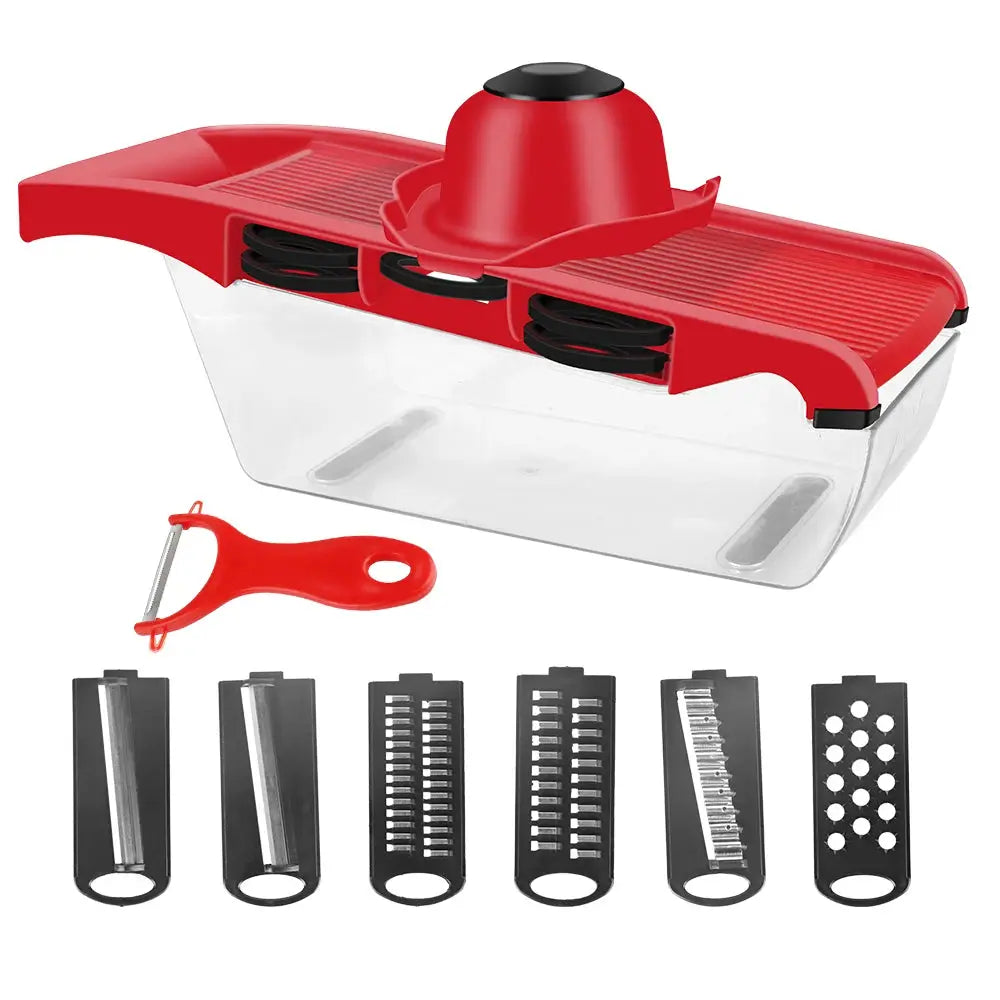 Vegetable Mandoline Slicer | 6-Blade Design | Stainless Steel | Manual Cutter
