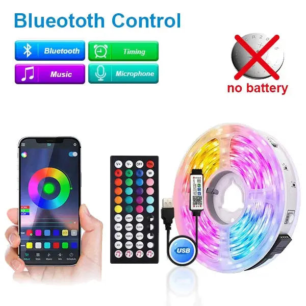 Tuya Wifi Led Strip Bluetooth Infrared 1-30M 5V USB Rgb Tape Work With Alexa Music Ribbon Flexible Christmas Decor Light Luce from PriceLows™