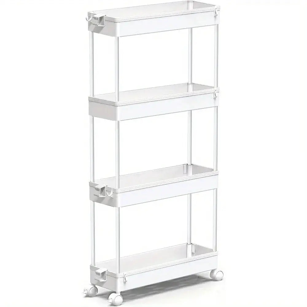 Slim Rolling Storage Cart 4 Tier Organizer Mobile Shelving Unit Utility Cart Tower Rack for Kitchen Bathroom from PriceLows™