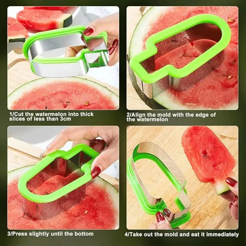 Summer Watermelon Party Tool, Fun Fruit Cutting Gadget, Picnic Watermelon Decor Tool, Kitchen Fruit Slicer Gadget, DIY Fruit Decoration Mold, Easy Watermelon Slicing Tool from PriceLows™