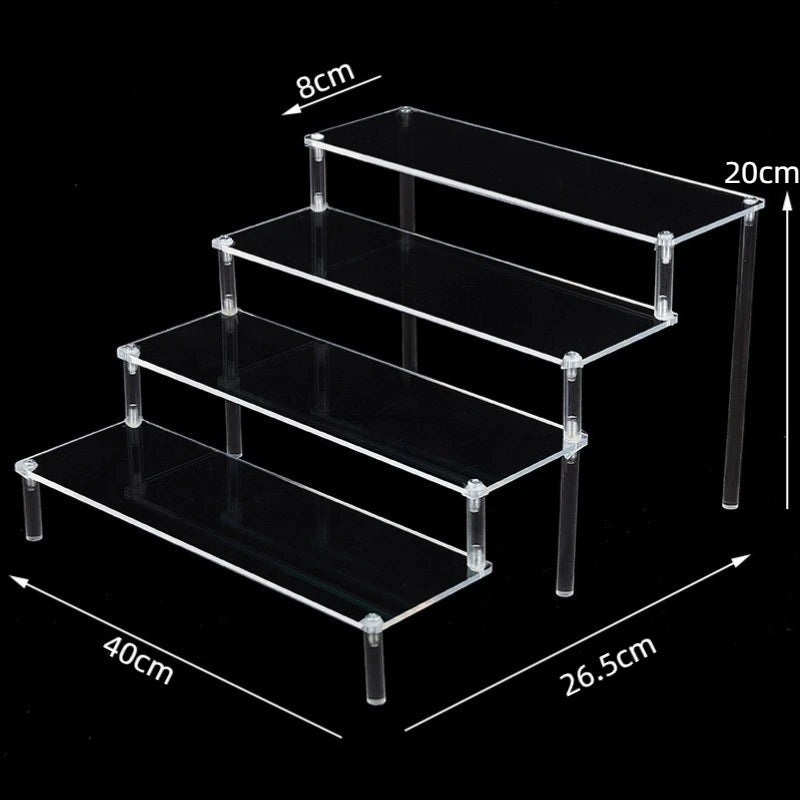 1-5 Tier Acrylic Display Stand Clear Display Riser Rack for Cupcake Perfume Doll Décor Organizer Amiibo Funko POP Figures DC05 from PriceLows™
