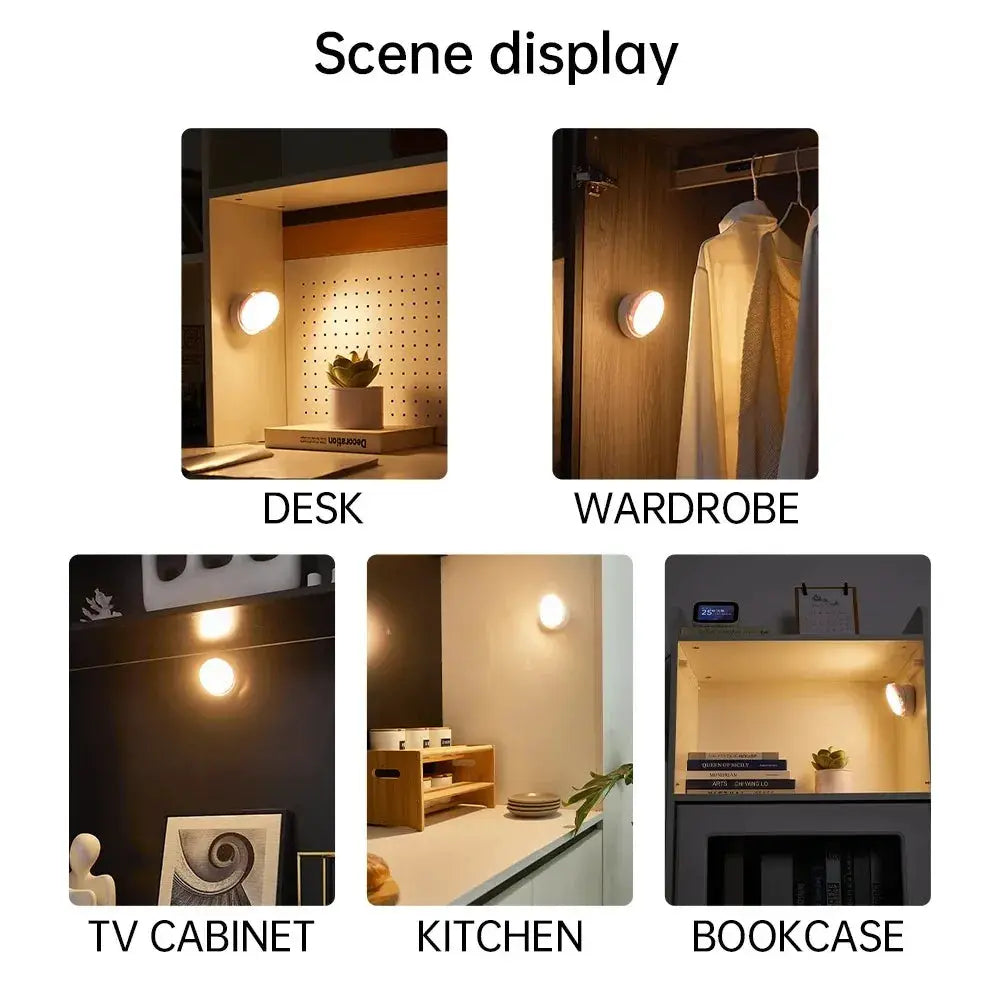 Night Light USB Motion Sensor Charging Round Energy-saving Led Lamp Bedroom Light Corridor Home Bathroom wall lights night light from PriceLows™