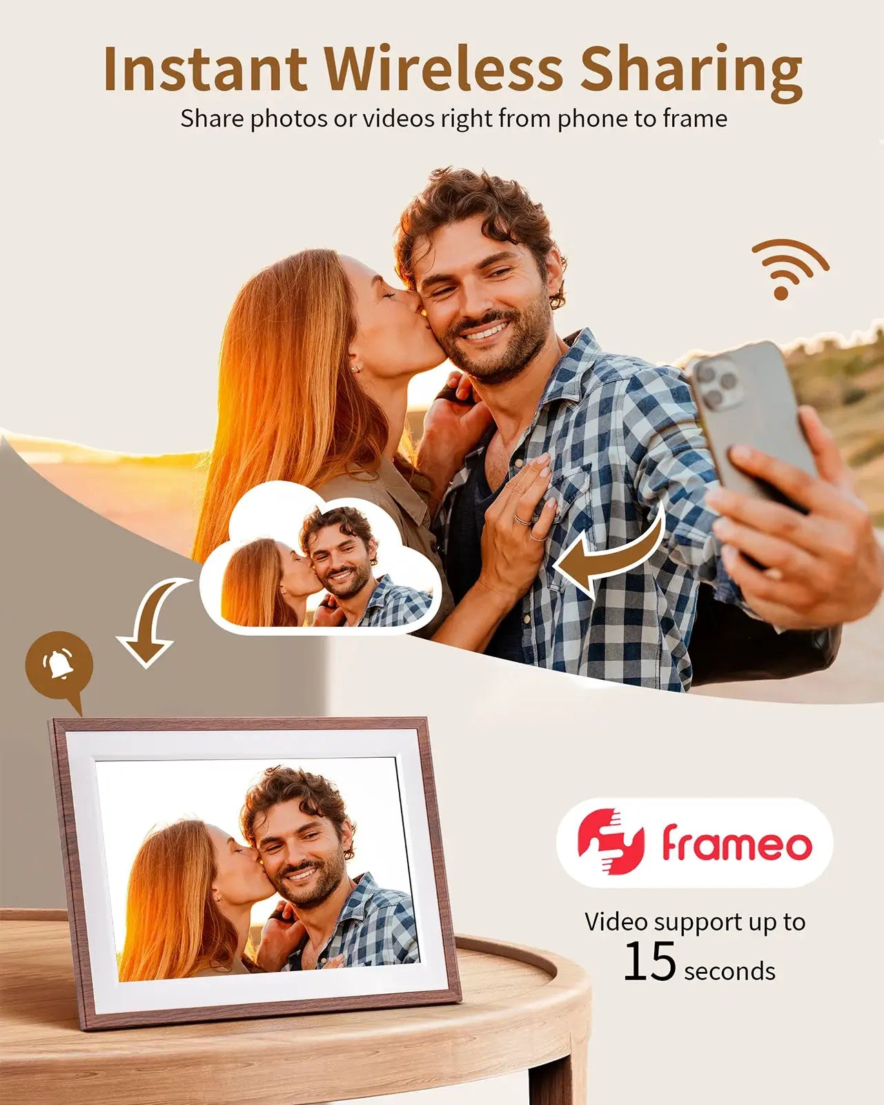 Digital Picture Frame | 10.1 Inch Display | 1280x800 IPS HD | 32GB WiFi Storage