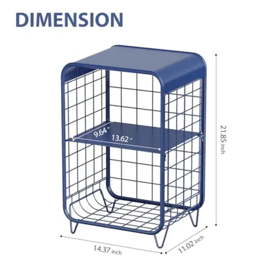 Cute Nightstand, Metal Side Table, 3-Tier Modern End Table with Storage Shelf, Unique Side Tables, Cute Coffee Table for Living from PriceLows™
