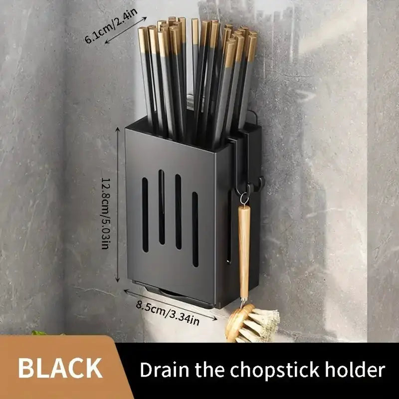 Wall-mounted Punch-free Chopstick Holder Kitchen Sink Tableware Drain Rack from PriceLows™