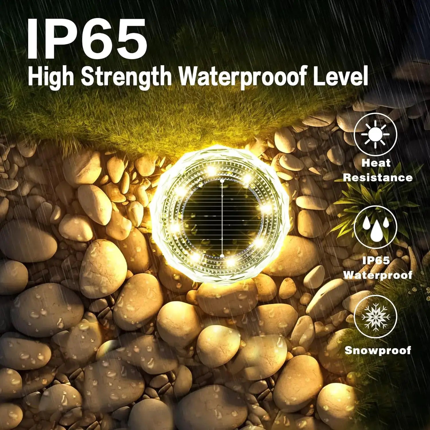 4/8/12PCS Solar Lights Outdoor Waterproof 8 LED Solar Ground Light Warm White Solar Buried Light for Patio Garden Lawn Driveway from PriceLows™