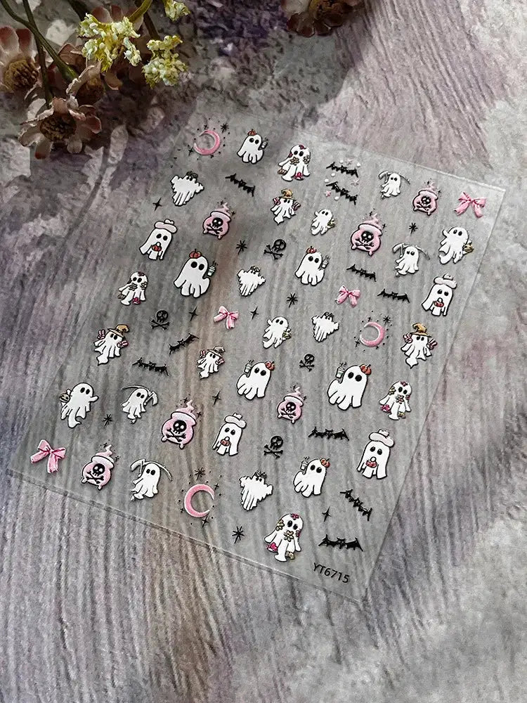 Jelly Halloween Skeleton Stickers Nail Art Cool Evil dark style decorative Nails Sticker DIY Trendy Manicure Ornaments Supplier from PriceLows™