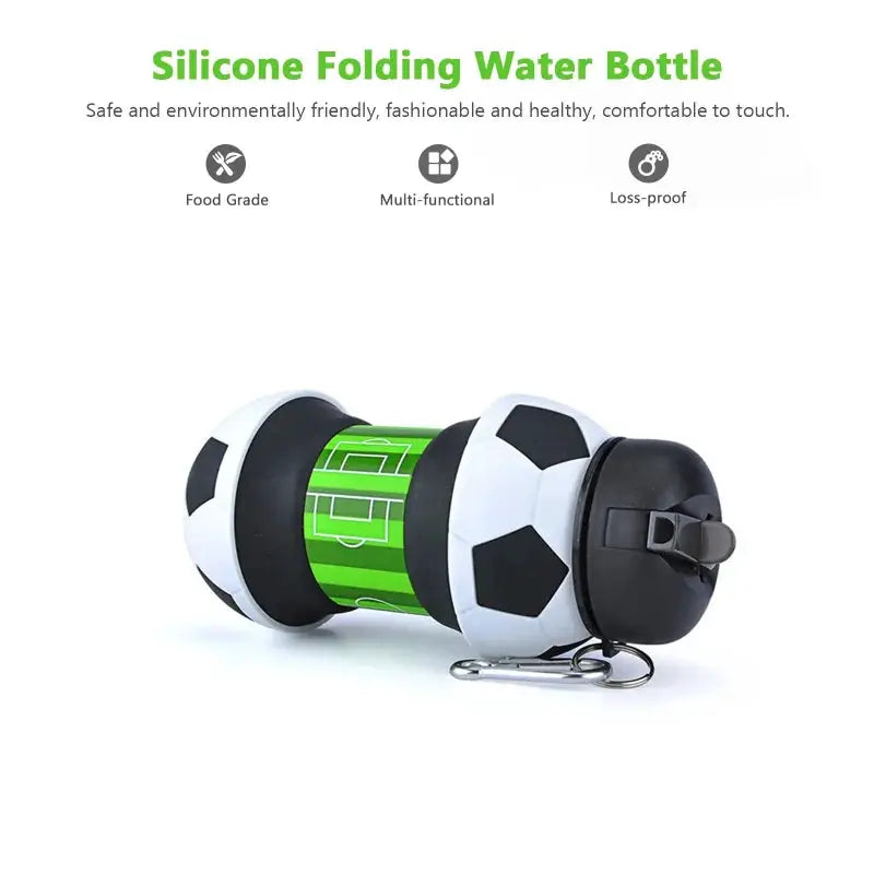 550ml Portable Collapsible Silicone Water Bottle Football Basketball Ball Shape Sports Drink Bottle for Children Student from PriceLows™