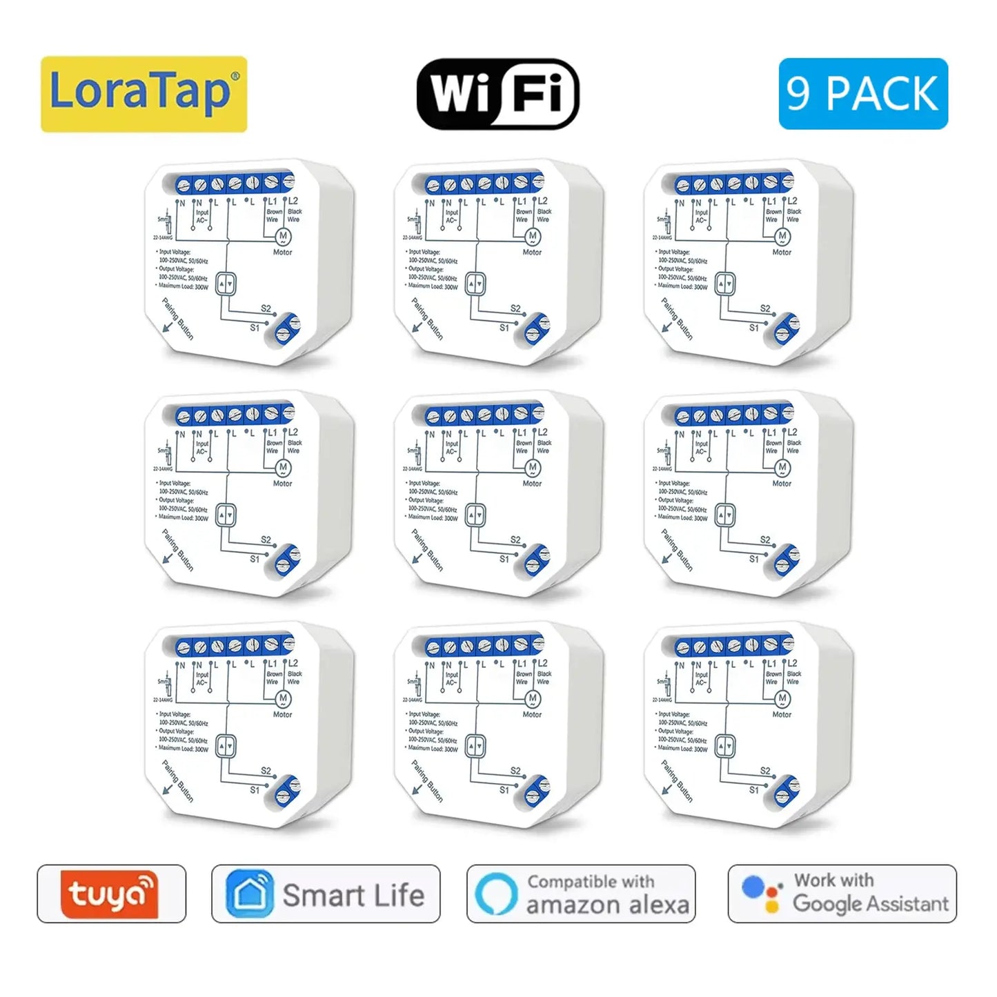 Tuya Smart Life WiFi Curtains Switch Connected Roller Shutters Control Blinds Motor Google Home Alexa Electric Window LoraTap from PriceLows™