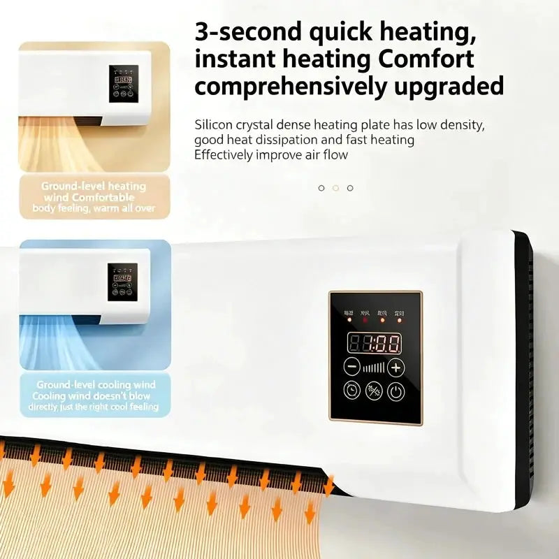Electric Air Conditioner Fan Wall Mount Easy Temperature Timer Heating and Cooling Fan Space Heater Fan with Remote Control from PriceLows™