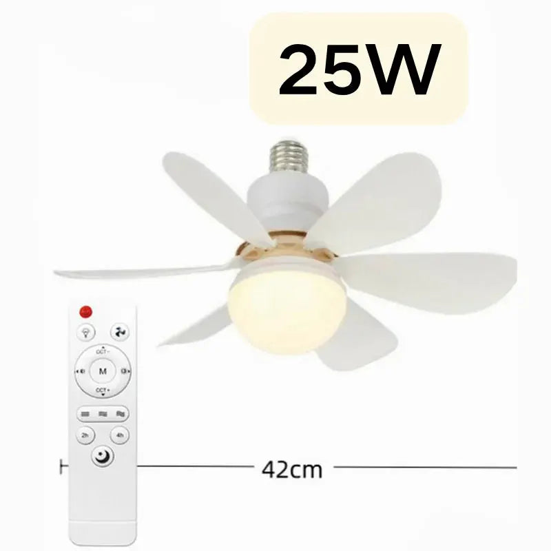 Ceiling Fan With Light | 40W LED Light | E27 Base | 52cm Blade