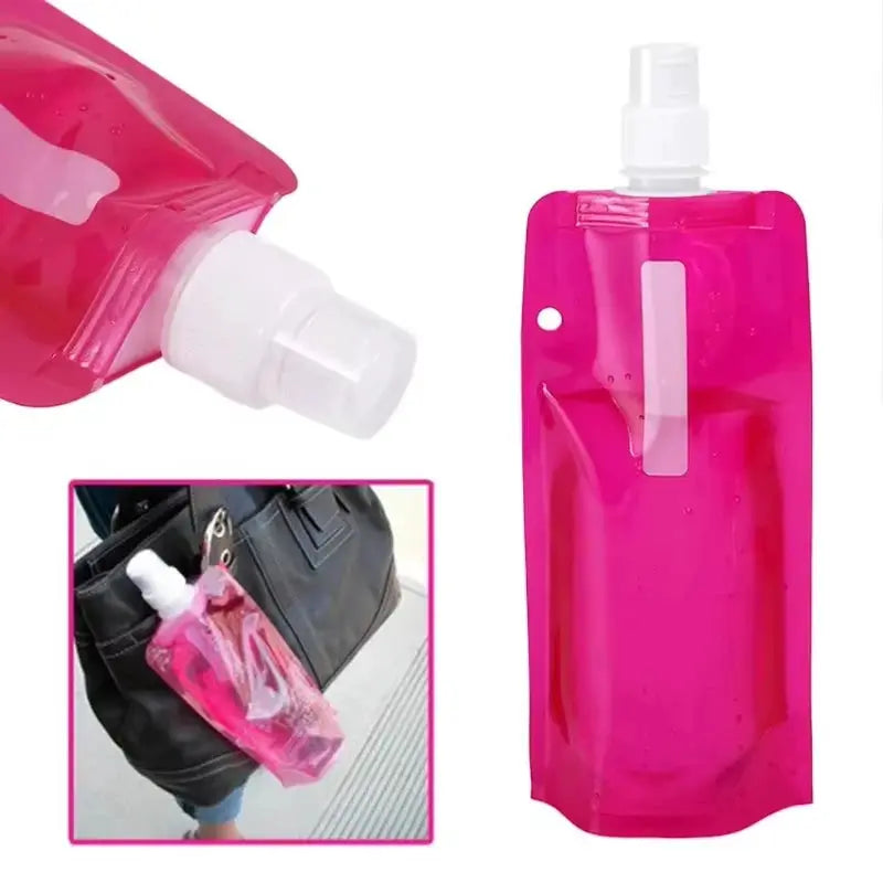 500ml Hiking Collapsible Water Bottles with Mountaineering Buckle Foldable Backpacking Water Bottle for Camping Hiking Cycling from PriceLows™