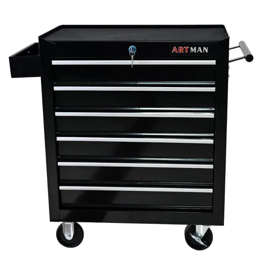 Rolling Tool Chest, 6 Drawer Tool Box with Wheels, Heavy Duty Industrial Service Cart Storage Organizer with Locking System from PriceLows™