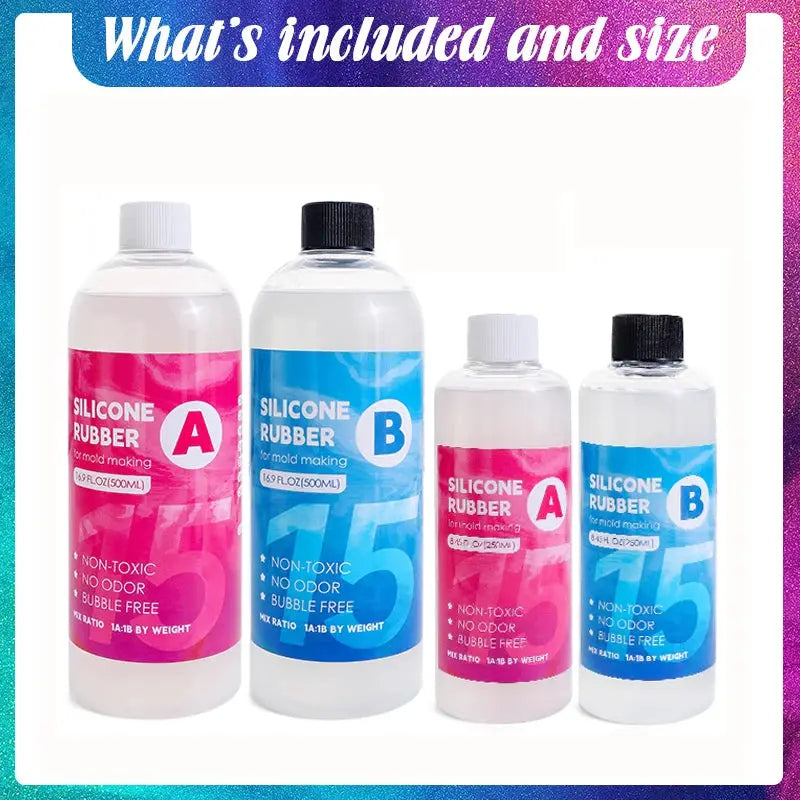 Silicone Mold Making Kit | 1:1 Mixing Ratio | Translucent Non-Toxic | 500Ml 1000Ml